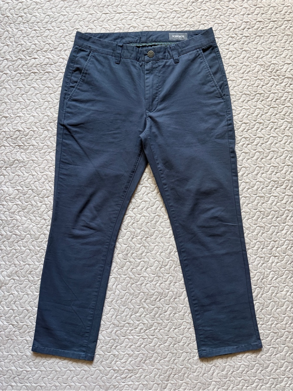 Bonobos Men’s Chino Pants 32x28 Blue Slim Fit Stretch Casual Dress Pants